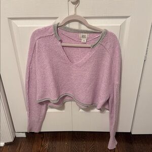 Urban Outfitters BDG Lilac V-Neck Cropped Sweater